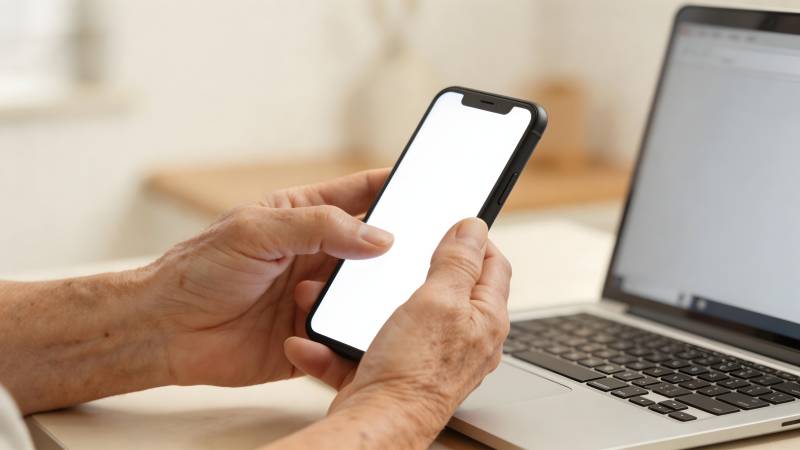 老人使用手机上网图片