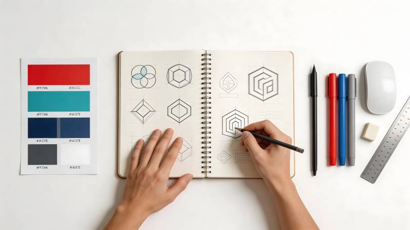 手绘几何图案设计图片