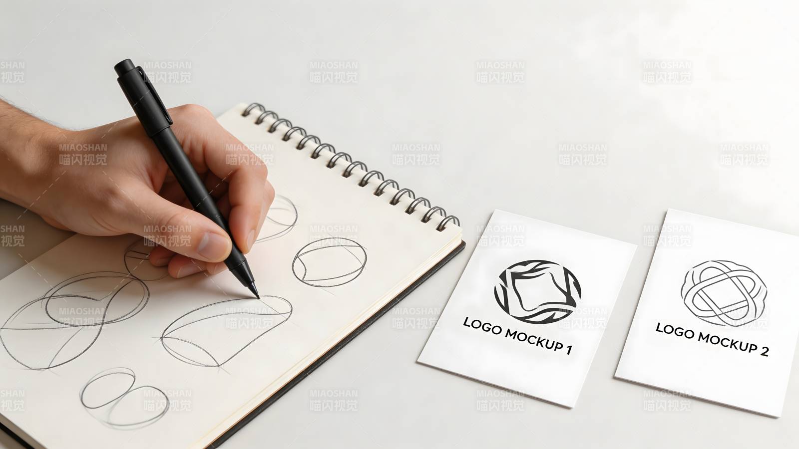 手绘LOGO设计过程图片