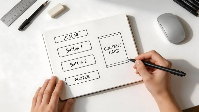 手绘网页布局草图图片