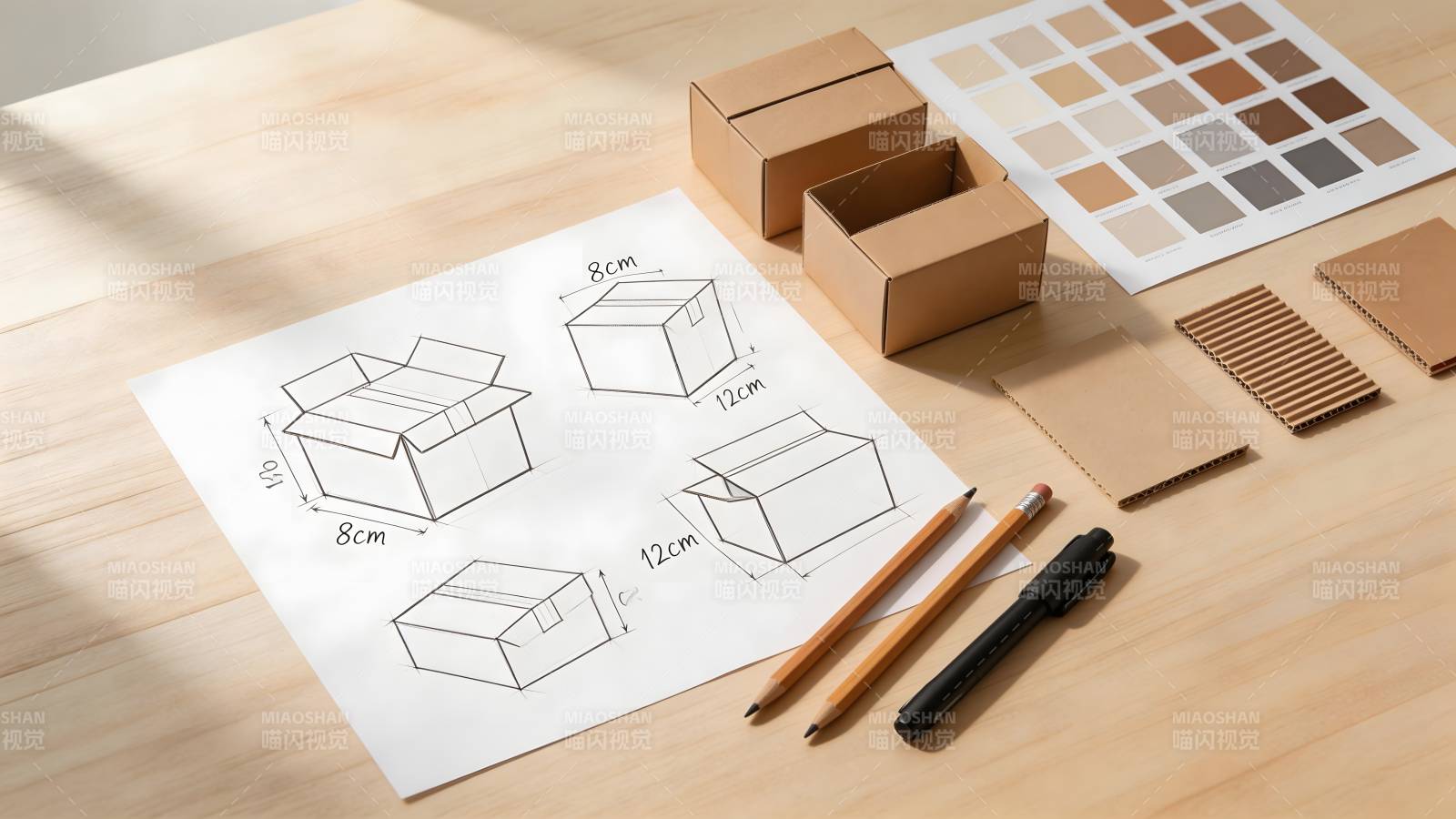 纸盒设计手绘图图片