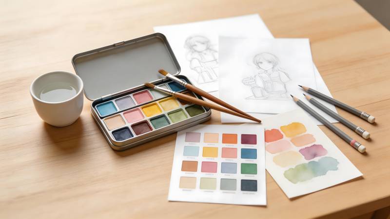 水彩绘画工具套装图片