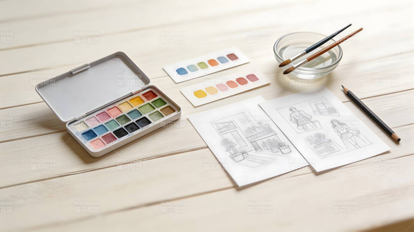 水彩绘画工具套装图片