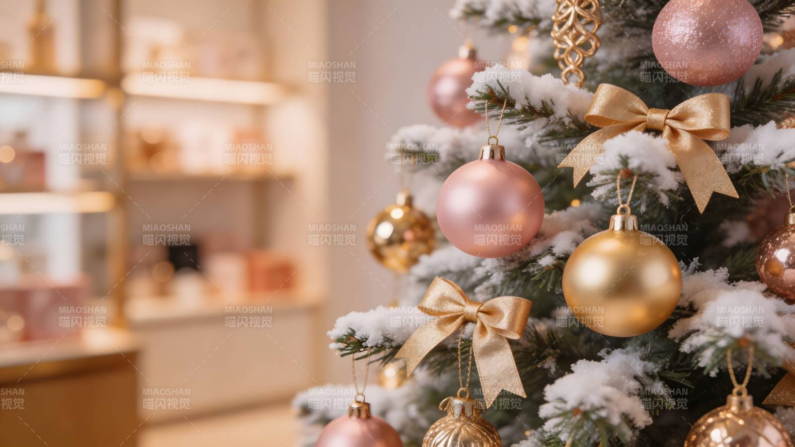 圣诞树装饰特写图片