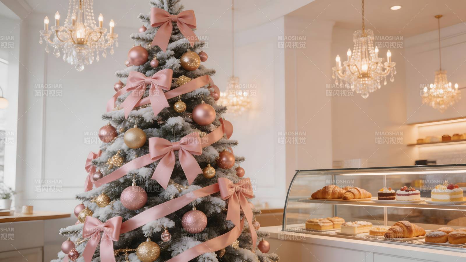 圣诞树与甜品柜图片