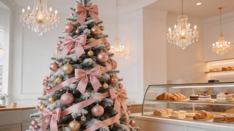 圣诞树与甜品柜图片