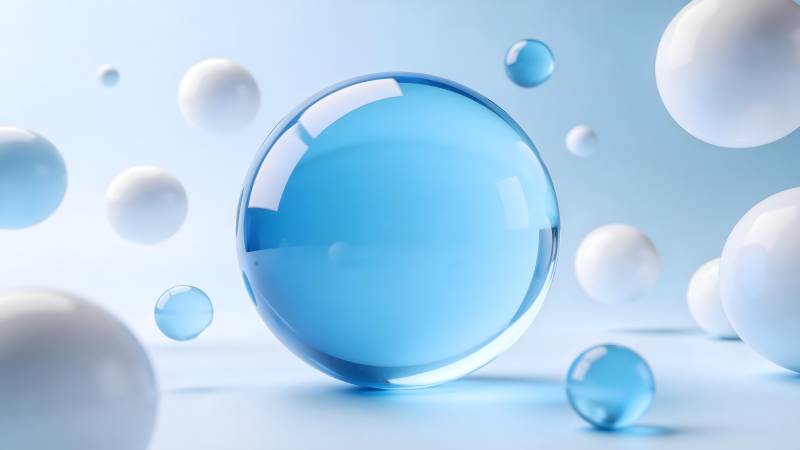 晶莹水珠 清新蓝调图片