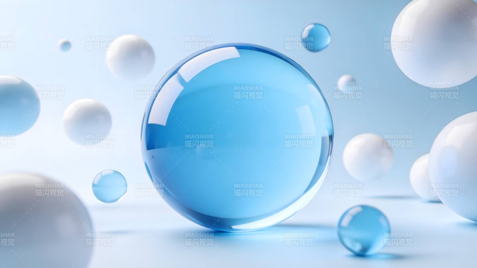 晶莹水珠 清新蓝调图片