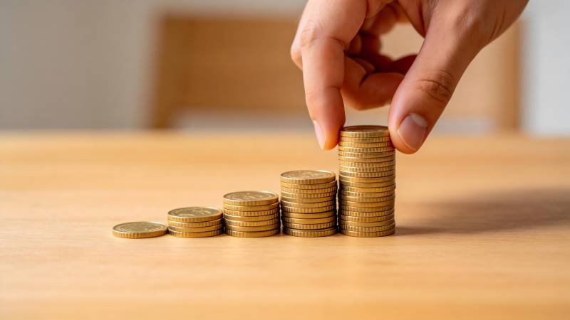 金币堆叠增长图片