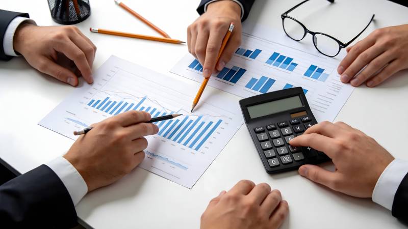 团队分析财务数据图片