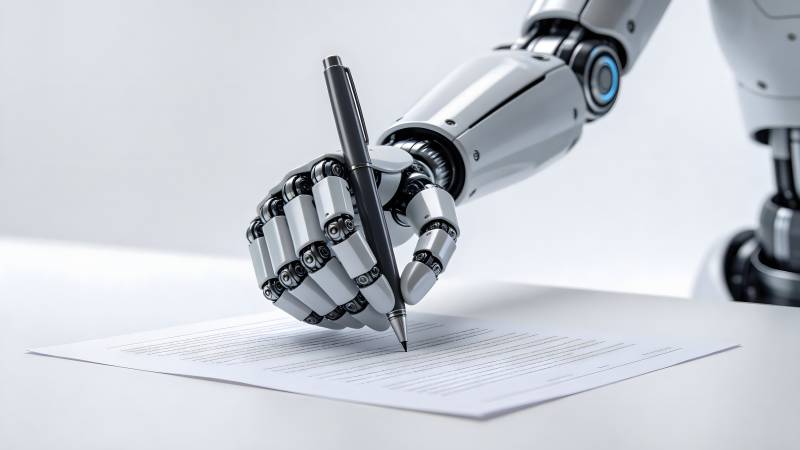 机器人执笔书写图片