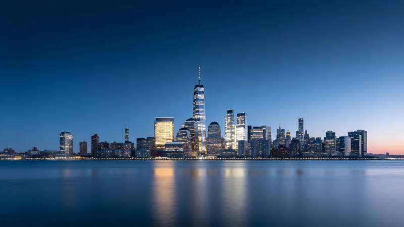 纽约夜景天际线图片