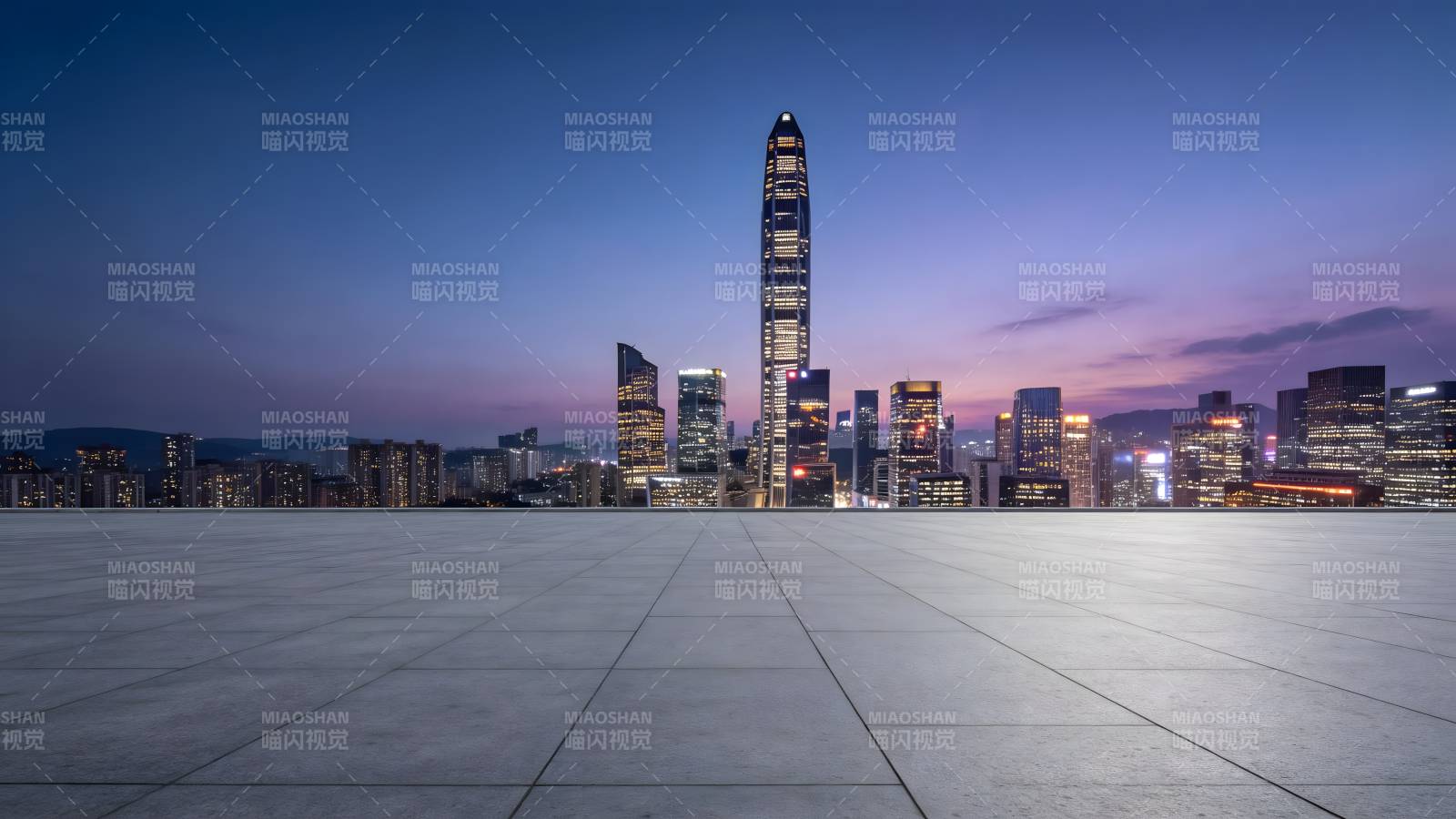 城市夜景天际线图片