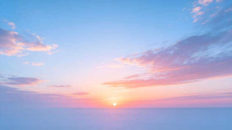 日出海天一色图片