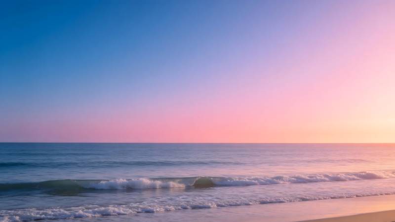 夕阳海景 宁静致远图片