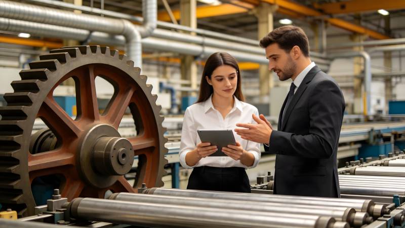 工厂里的技术交流图片