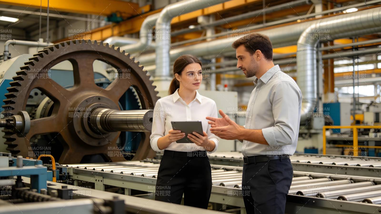 工厂里的技术交流图片