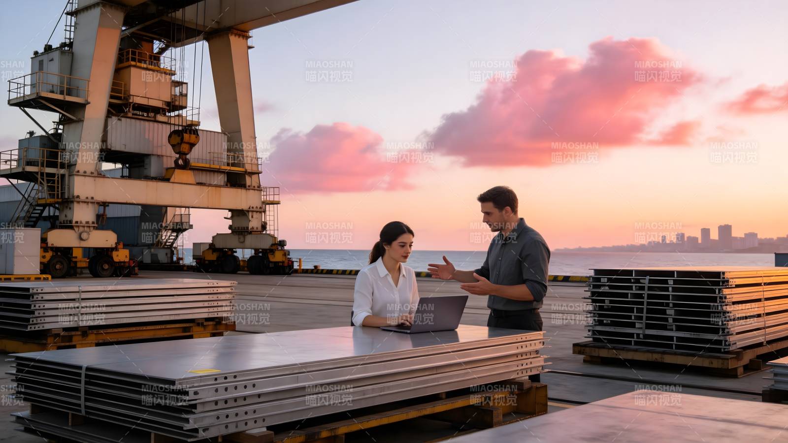 港口商务洽谈图片