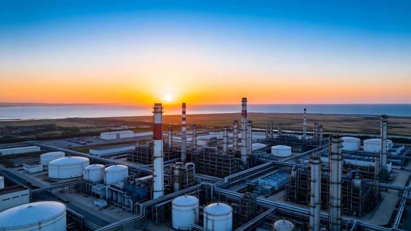 工业晨曦美景图片