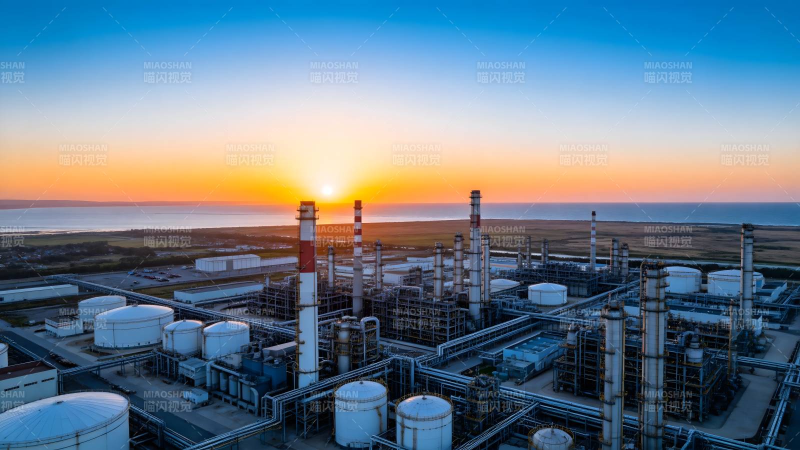 工业晨曦美景图片