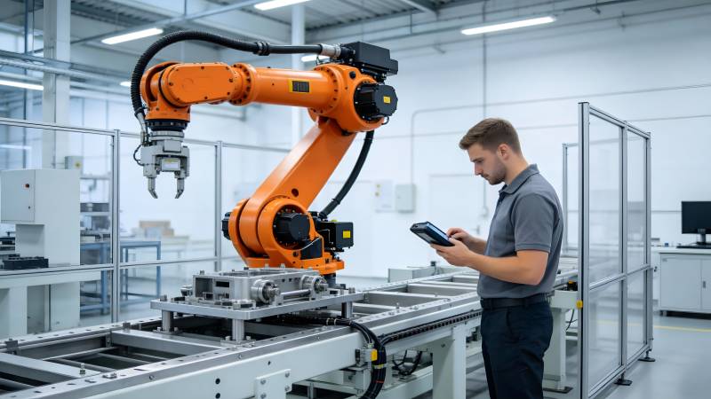 智能工厂机器人操作图片