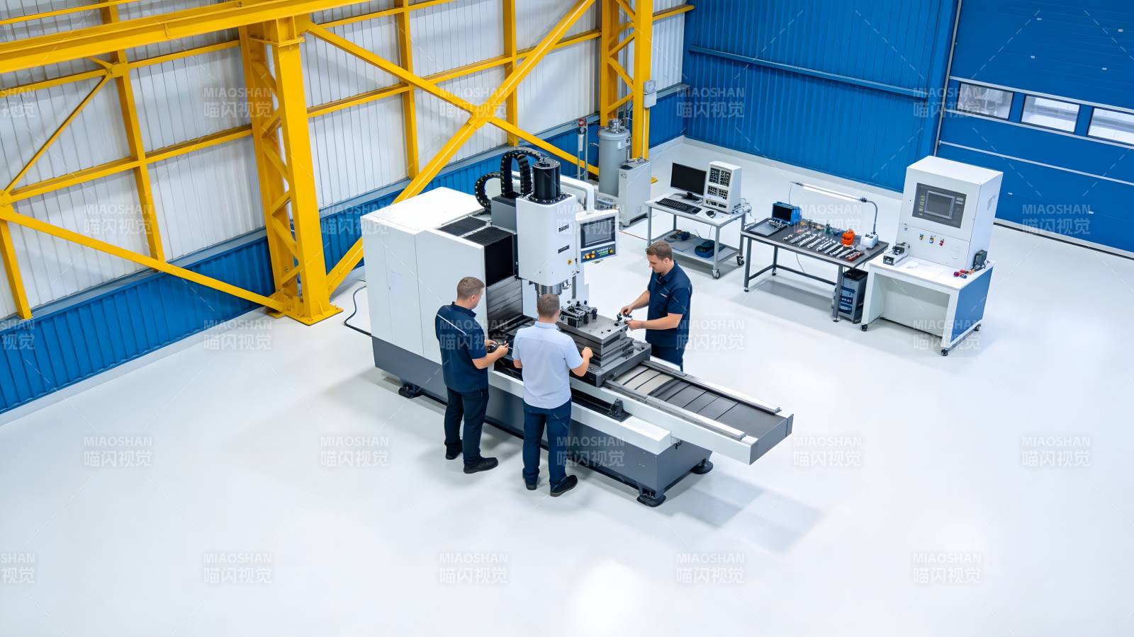 工厂内精密机械操作图片