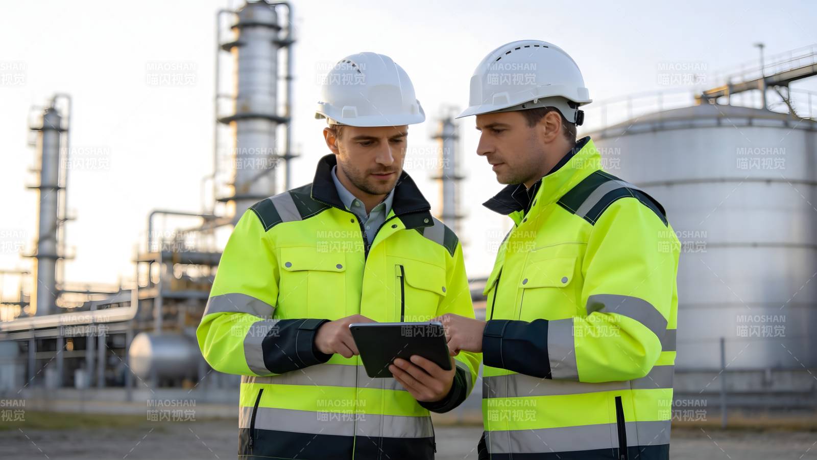 工业现场工作交流图片