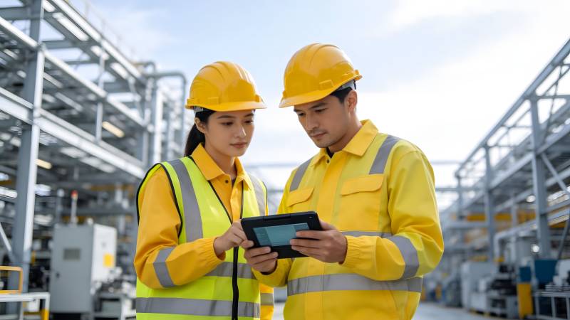 工厂工人协作检查图片