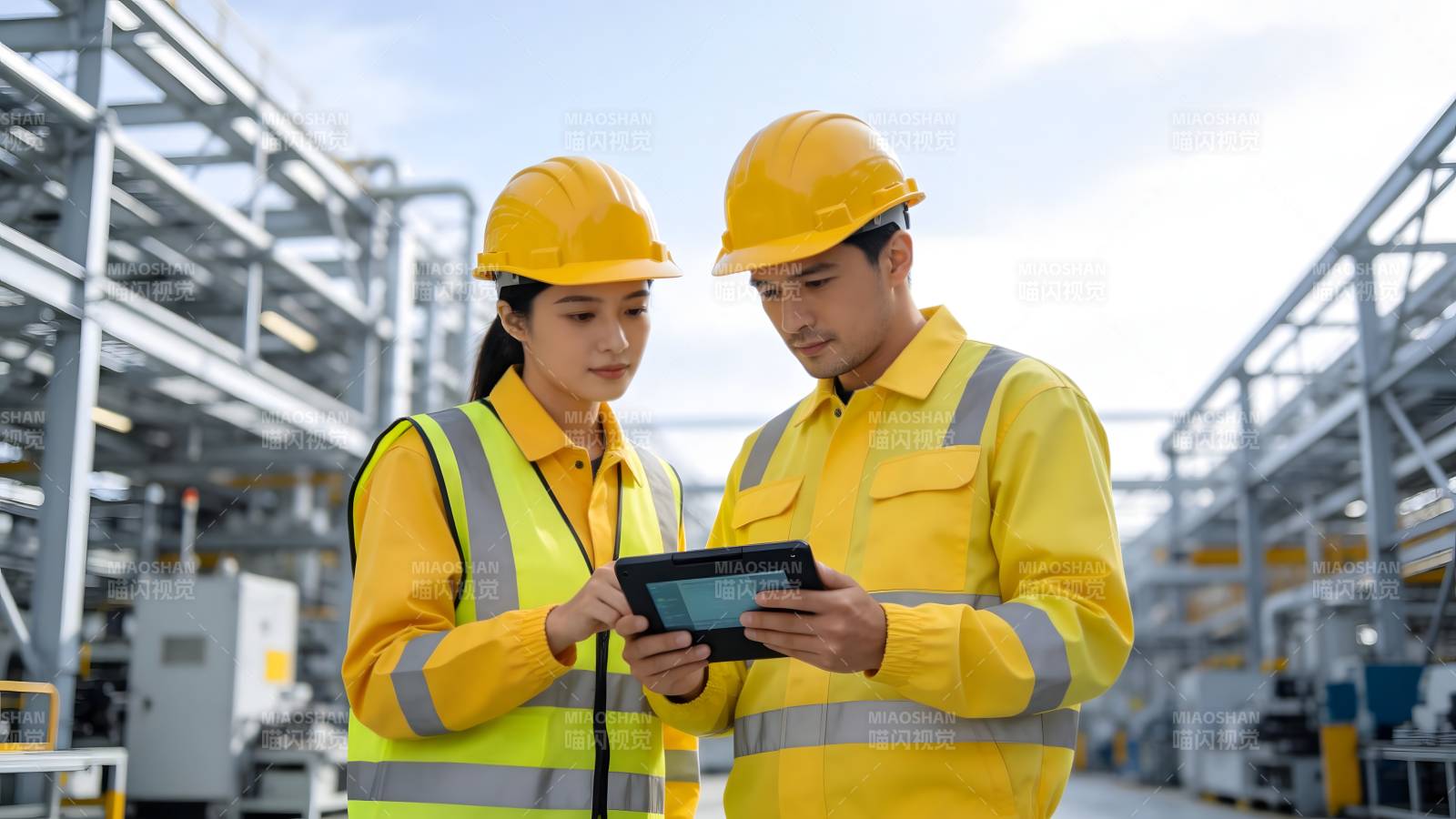 工厂工人协作检查图片