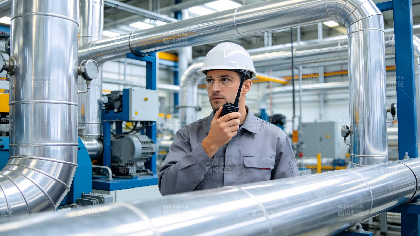 工厂工人通讯中图片