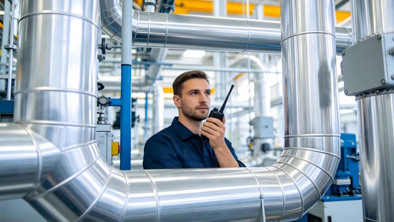 工厂工人对讲沟通图片