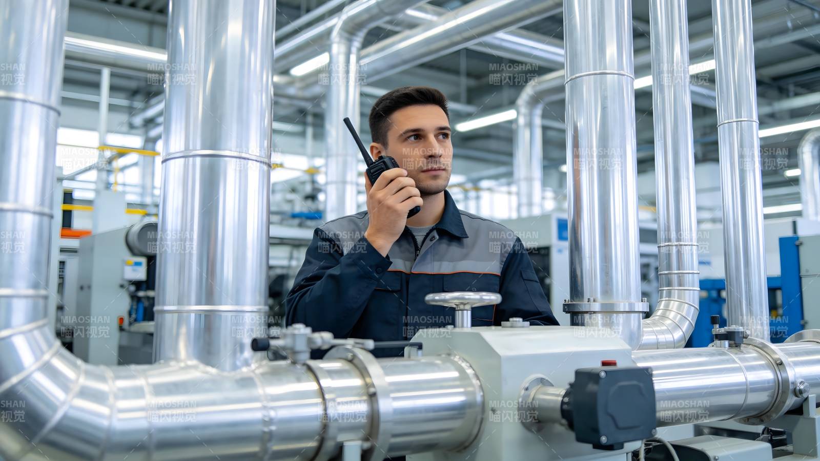 工厂工人对讲沟通图片