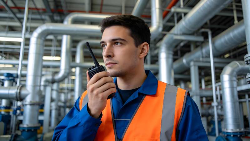 工厂工人对讲沟通图片