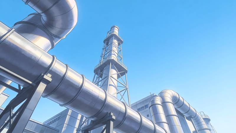 工业管道与塔架图片