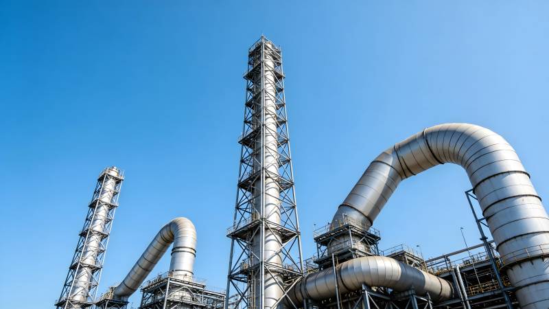 工业管道与塔架图片