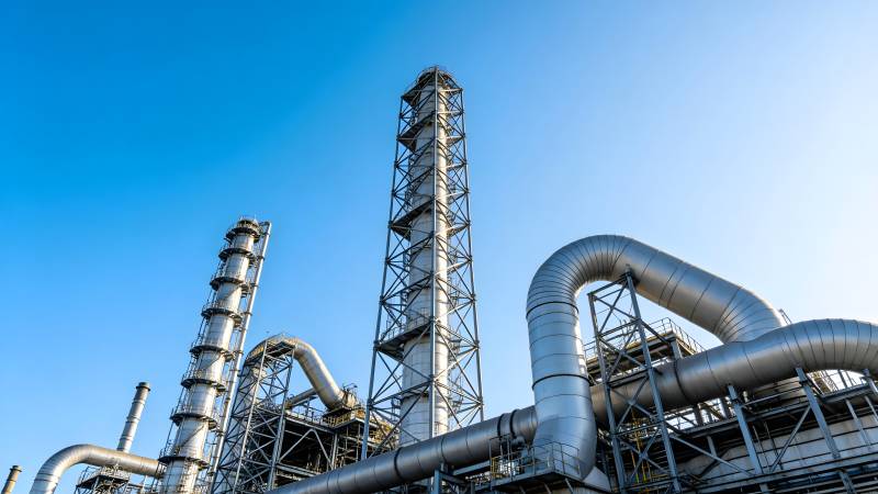 工业管道与塔架图片