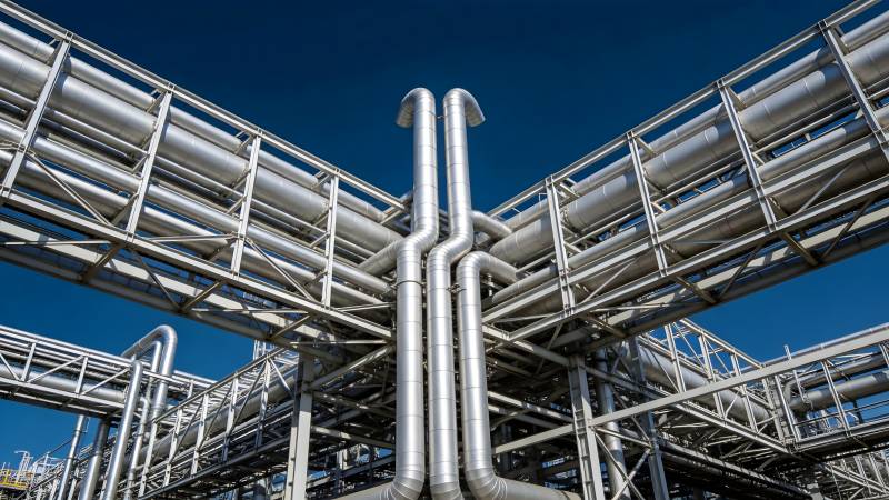 工业管道纵横交错图片