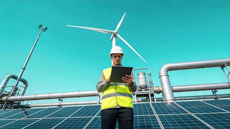 新能源工程师工作现场图片