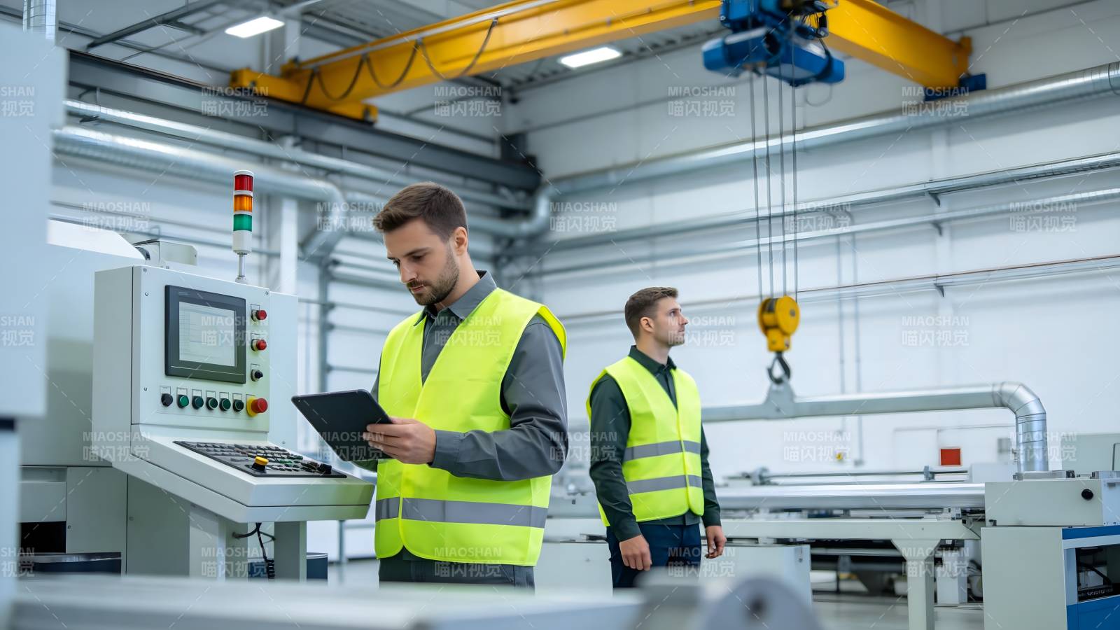 工厂工人操作设备图片