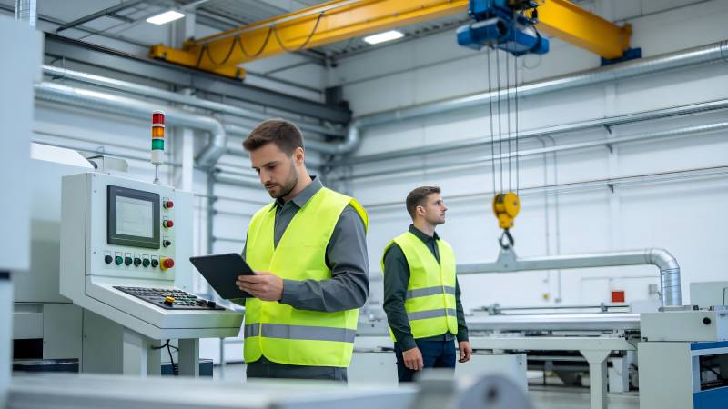 工厂工人操作设备图片