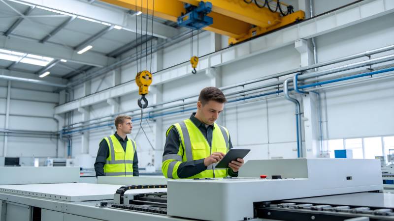 工厂工人操作设备图片