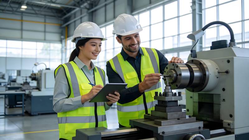 工厂工人协作操作图片