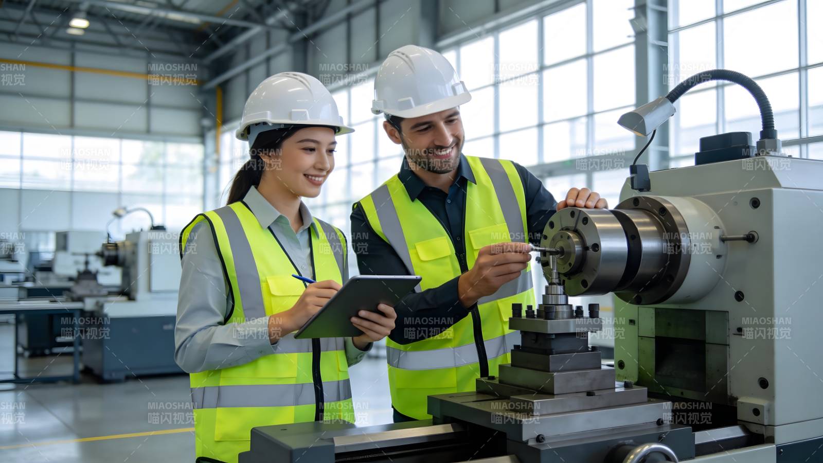 工厂工人协作操作图片