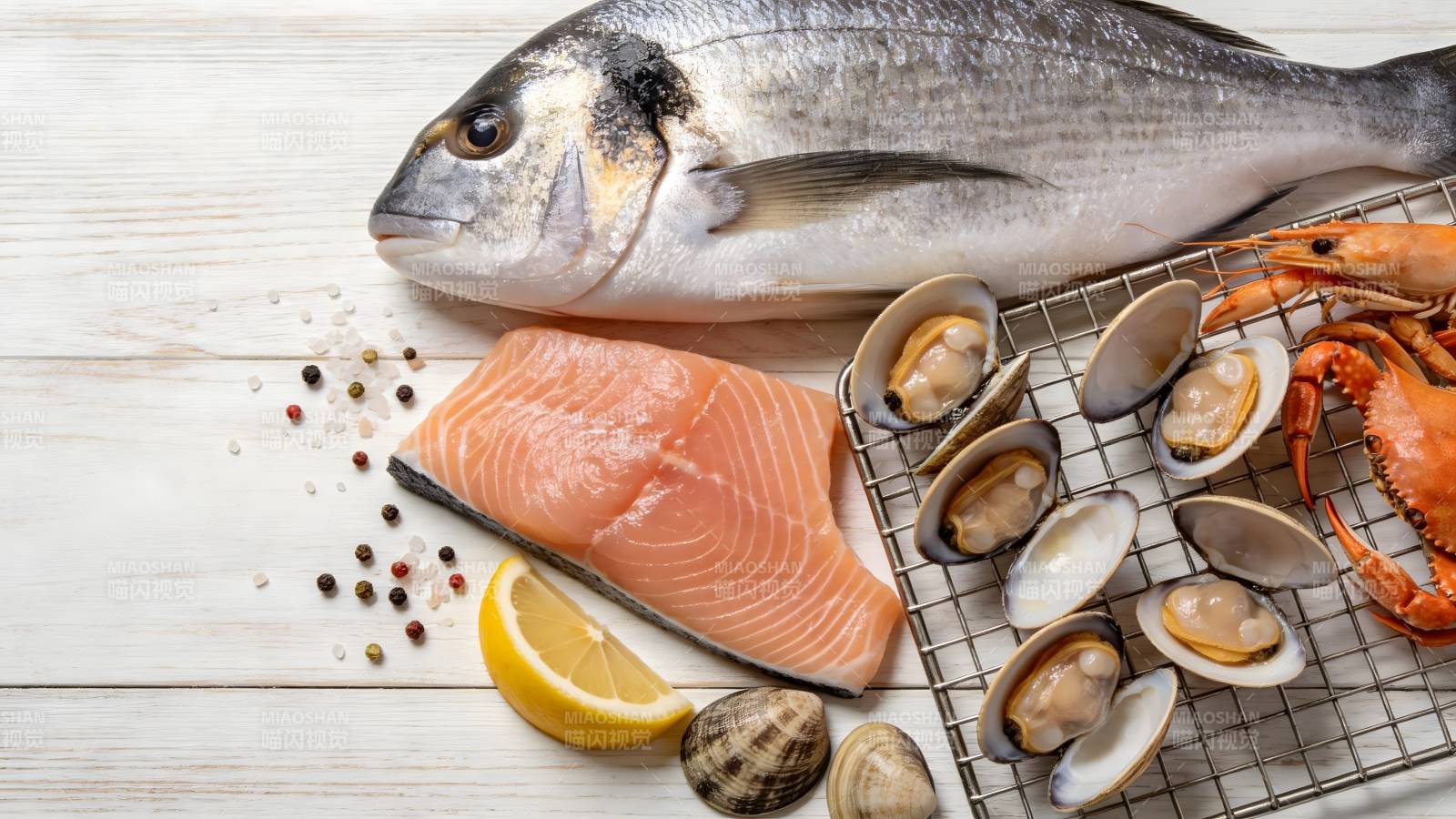 新鲜海鲜拼盘图片