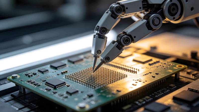 机械臂精准焊接电路板图片