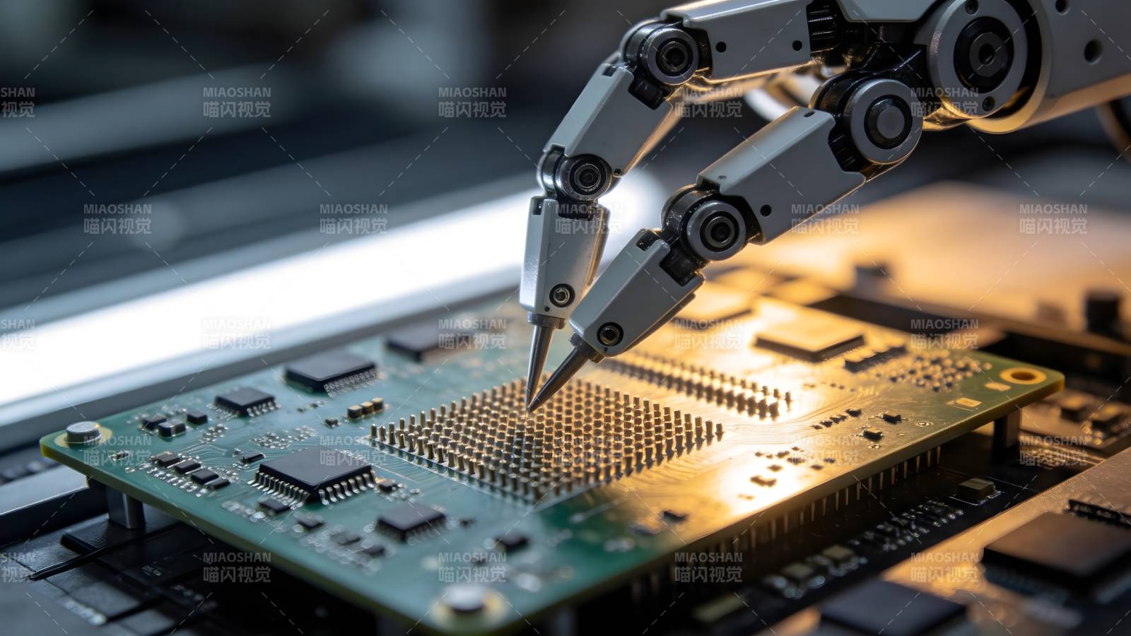 机械臂精准焊接电路板图片