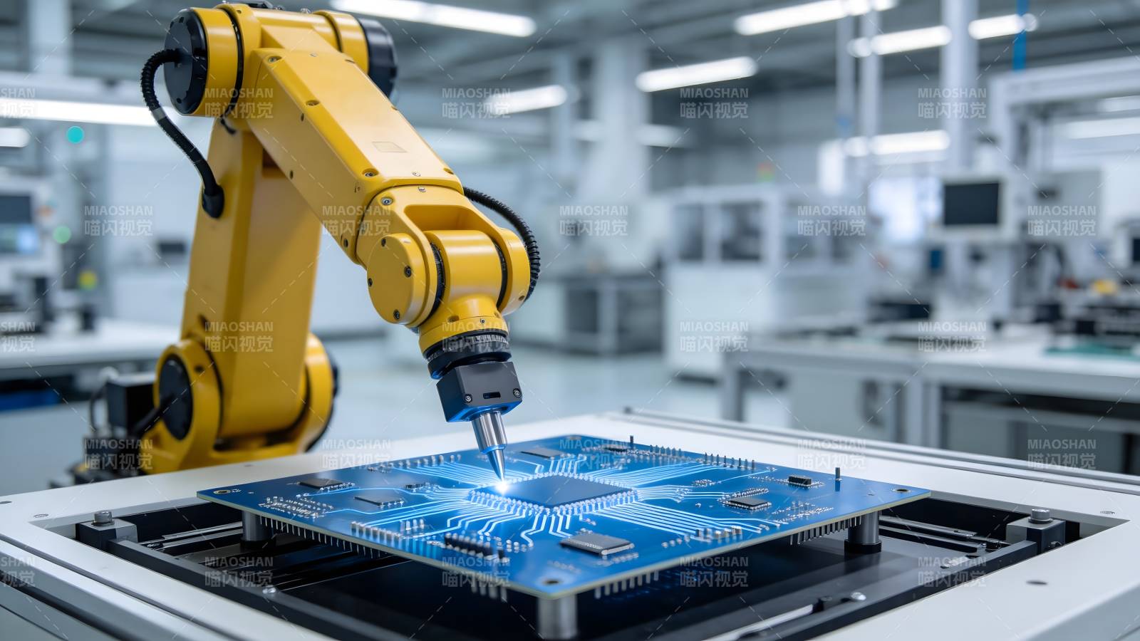 智能机械臂焊接电路板图片