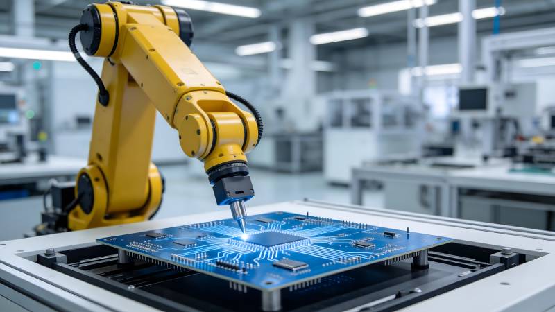 智能机械臂焊接电路板图片