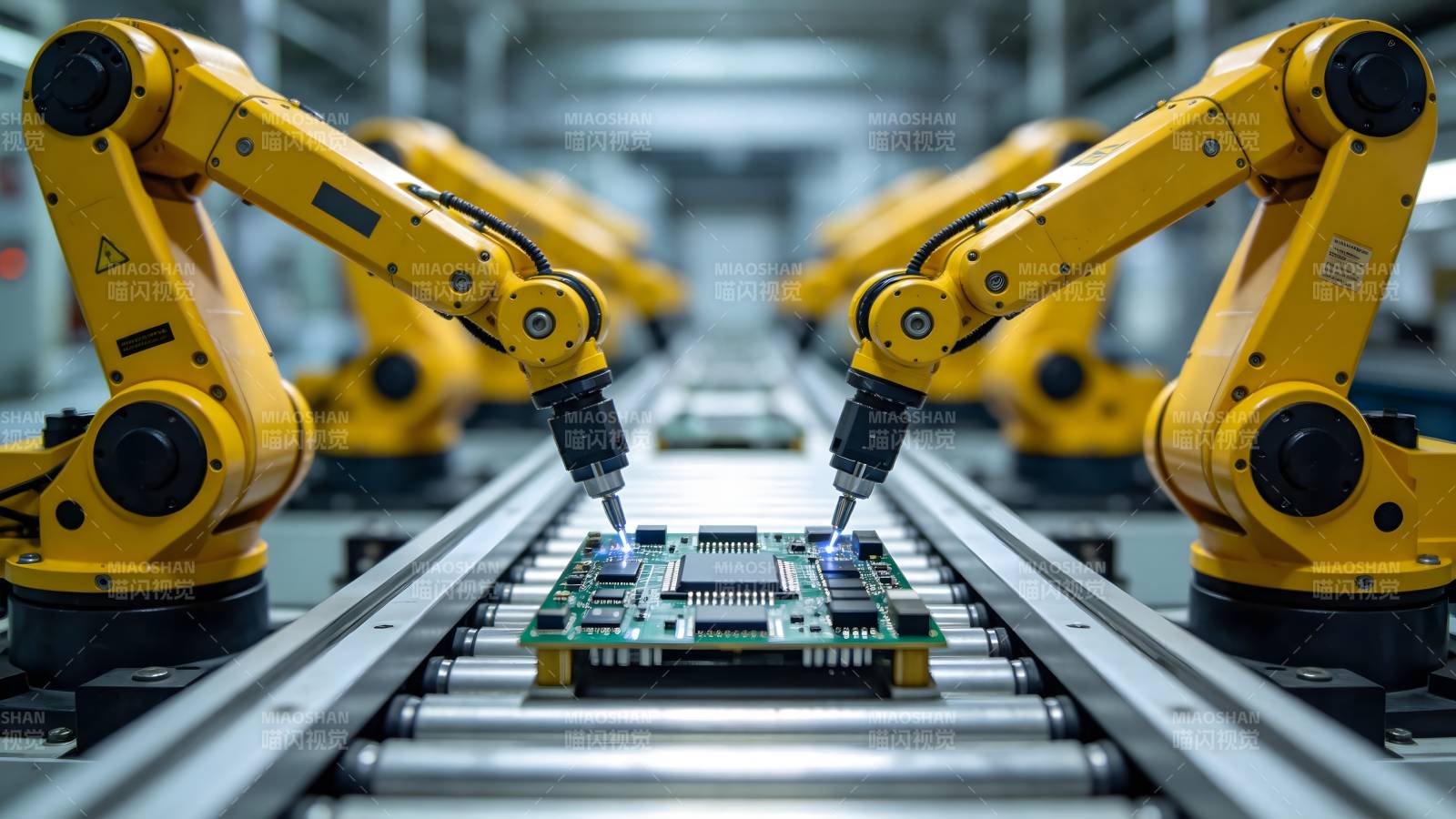 智能机器人组装电路板图片