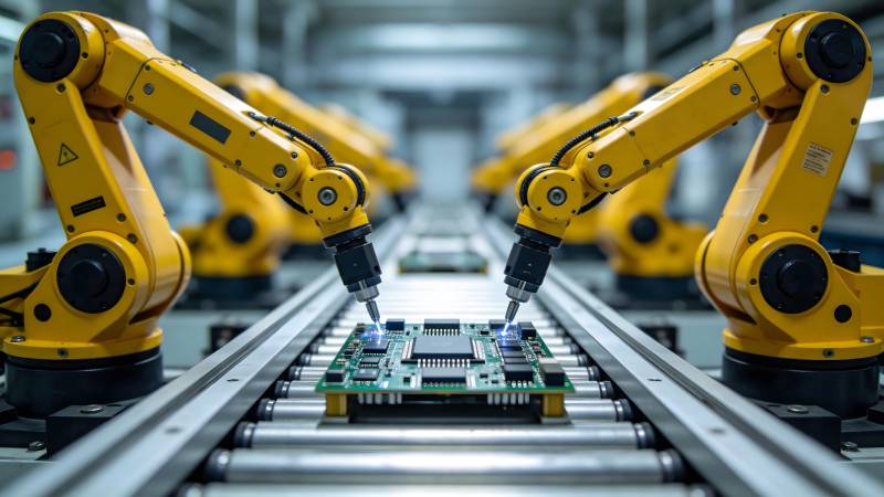 智能机器人组装电路板图片